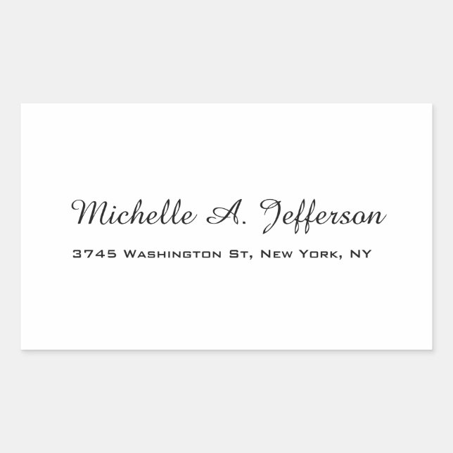 Classical Handwriting Creative Trendy White Rectangular Sticker (Front)