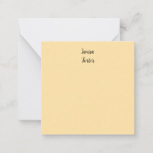 Classical Handwriting Elegant Name Beige Colour Card