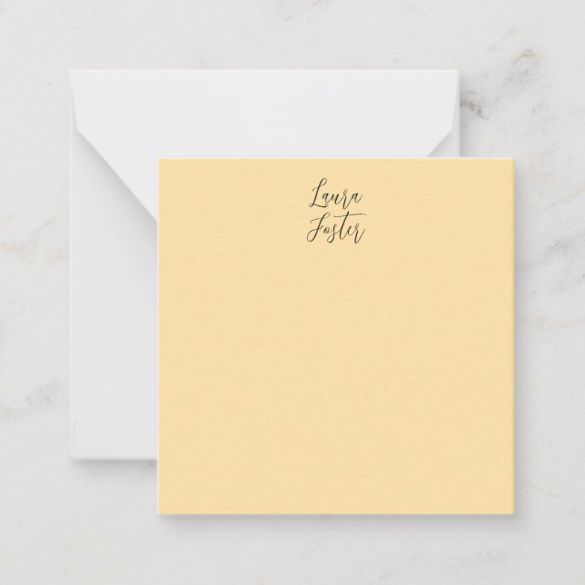 Classical Handwriting Elegant Name Beige Colour Card (Front)