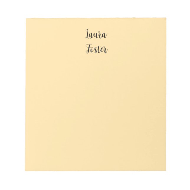 Classical Handwriting Elegant Name Beige Colour Notepad (Front)