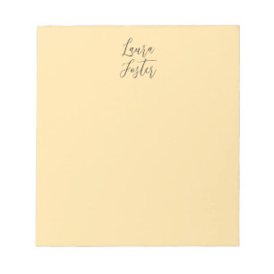 Classical Handwriting Elegant Name Beige Colour Notepad