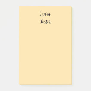 Classical Handwriting Elegant Name Beige Colour Post-it Notes