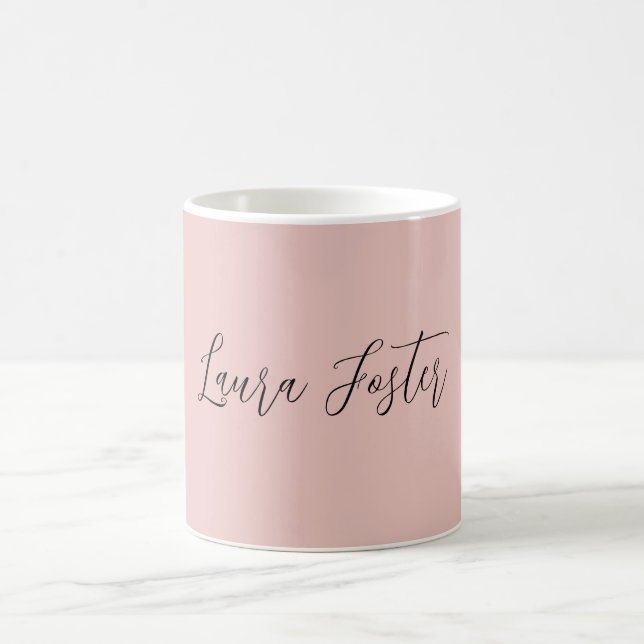 Classical Handwriting Elegant Name Rose Gold Coffee Mug (Center)