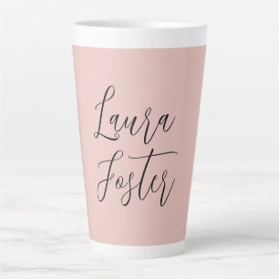 Classical Handwriting Elegant Name Rose Gold Latte Mug