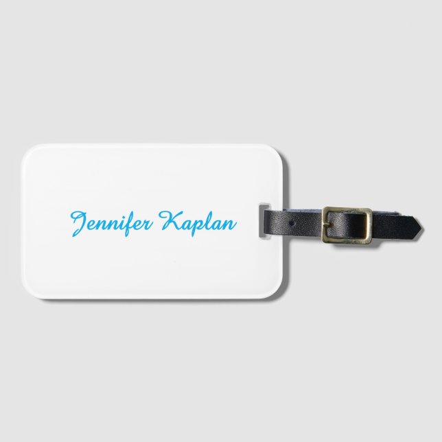 Classical Handwriting Minimalist Professional Luggage Tag (Front Horizontal)