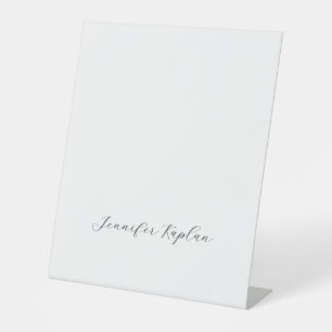 Classical Handwriting Minimalist Professional Pedestal Sign