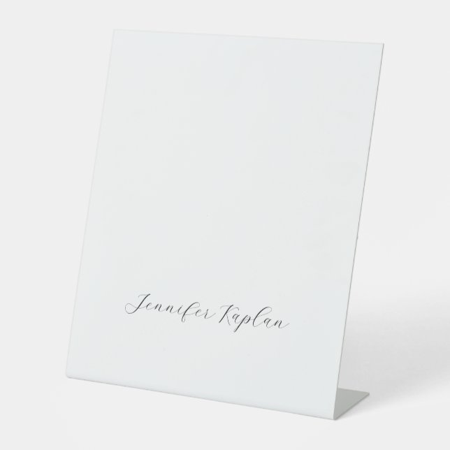 Classical Handwriting Minimalist Professional Pedestal Sign (Front)