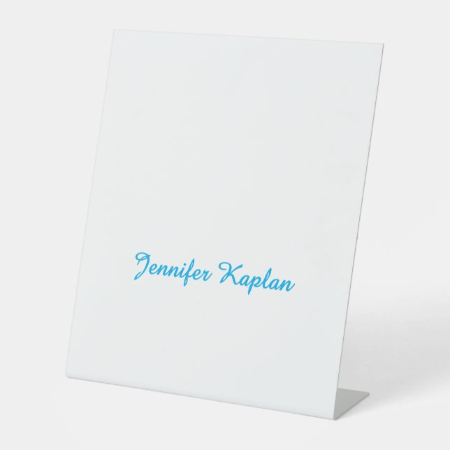 Classical Handwriting Minimalist Professional Pedestal Sign (Front)