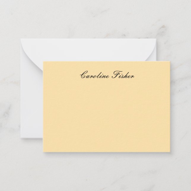 Classical Handwriting Plain Simple Beige Card (Front)