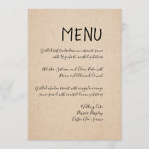 CLASSICAL HANDWRITTEN WEDDING MENU CARD
