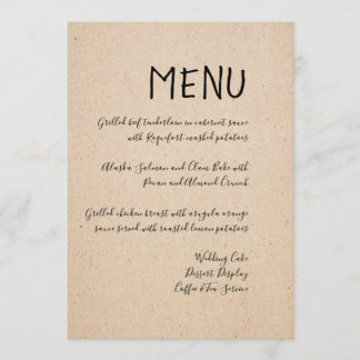 CLASSICAL HANDWRITTEN WEDDING MENU CARD