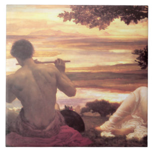 Classical Idyll (by Frederic Leighton) Ceramic Tile