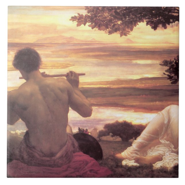 Classical Idyll (by Frederic Leighton) Ceramic Tile (Front)
