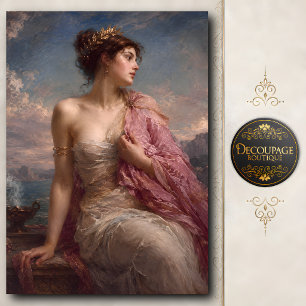 Classical Lady in Rose Silk Shawl Tissue Paper