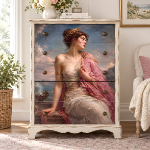 Classical Lady in Rose Silk Shawl Tissue Paper
