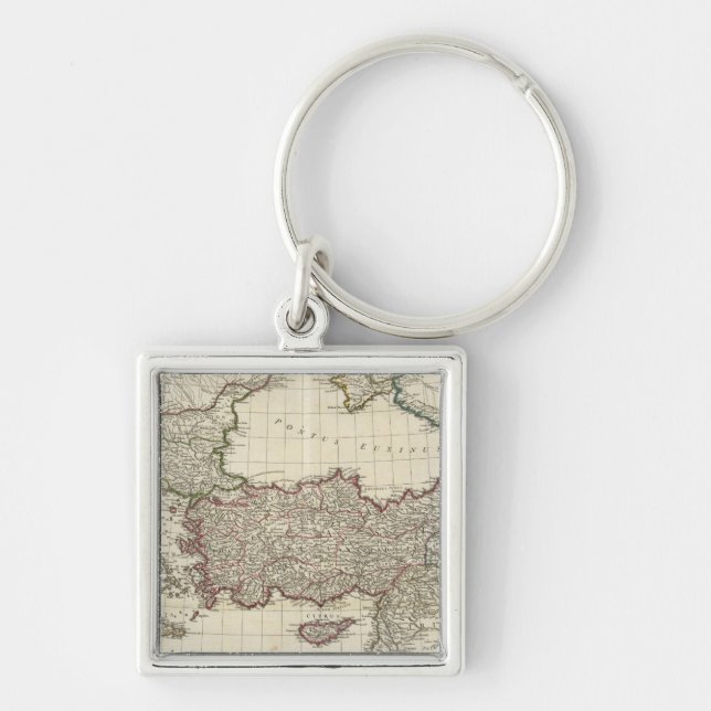 Classical Map of Rome Key Ring (Front)