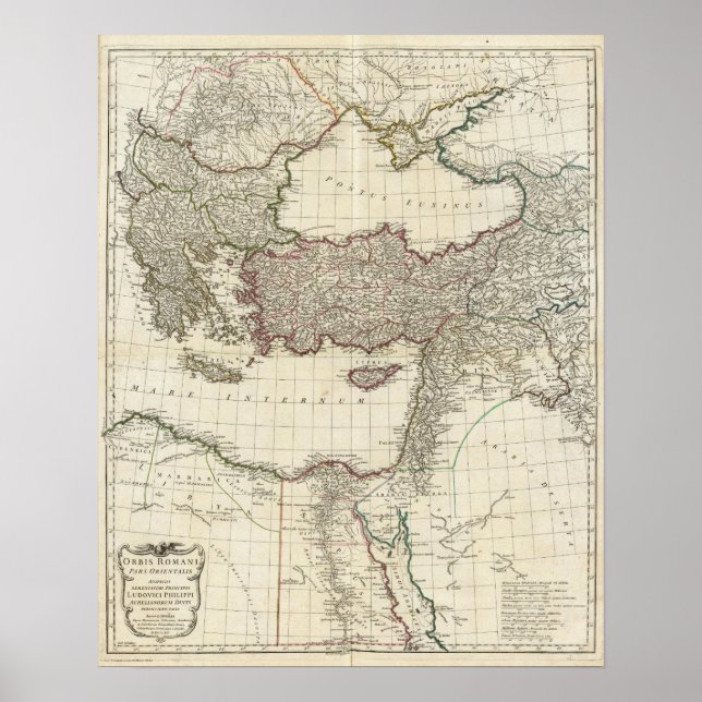 Classical Map of Rome Poster (Front)