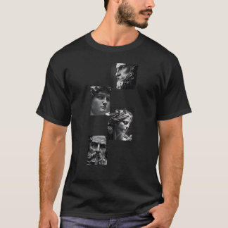 Classical Marble Sculpture Collage – Black & White T-Shirt