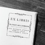 Classical Masculine Frame Ex Libris Bookplate Self-inking Stamp<br><div class="desc">This Classical Masculine Frame Ex Libris Bookplate stamp will add a touch of class to your favourite library additions and provide a return address for their safekeeping. In a combination of classical serif and modern sans serif typography, this clean, clear design will protect your valued editions for years to come....</div>