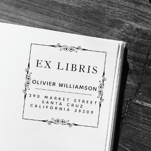 Classical Masculine Frame Ex Libris Bookplate Self-inking Stamp