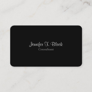 Classical Minimalist Black Professional Plain Business Card