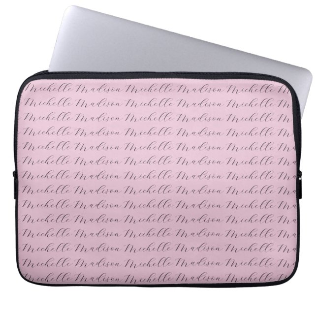 Classical Minimalist Name Handwriting Laptop Sleeve (Front)