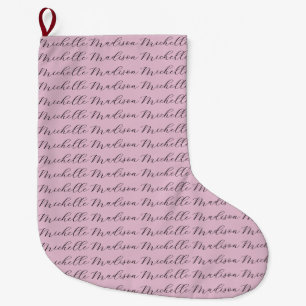 Classical Minimalist Name Handwriting  Large Christmas Stocking