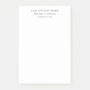 Classical Minimalist Plain Simple Black White Post-it Notes