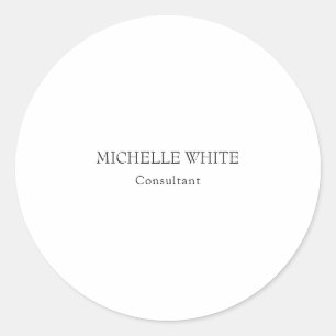 Classical Minimalist Professional Classic Round Sticker