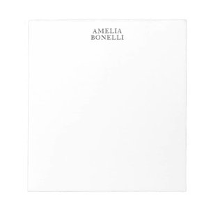 Classical Minimalist Professional Plain Add Name Notepad