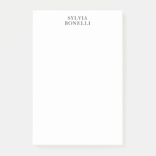 Classical Minimalist Professional Plain Add Name Post-it Notes (Front)