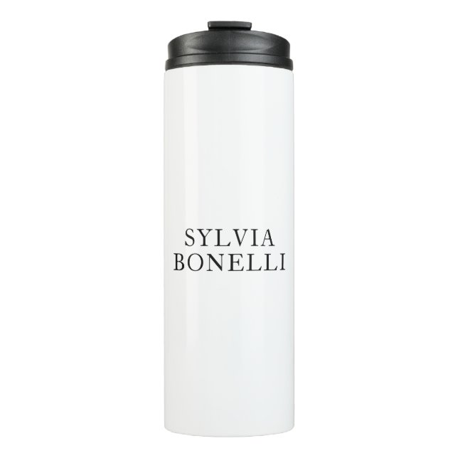 Classical Minimalist Professional Plain Add Name Thermal Tumbler (Front)