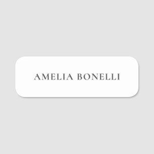 Classical Minimalist Professional Plain Name Tag