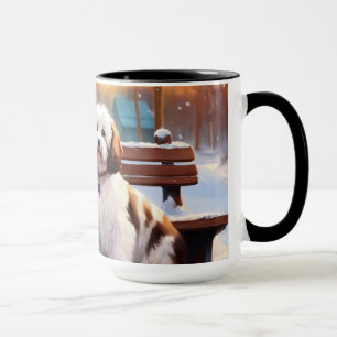 Classical mug of a cute girl with DOG