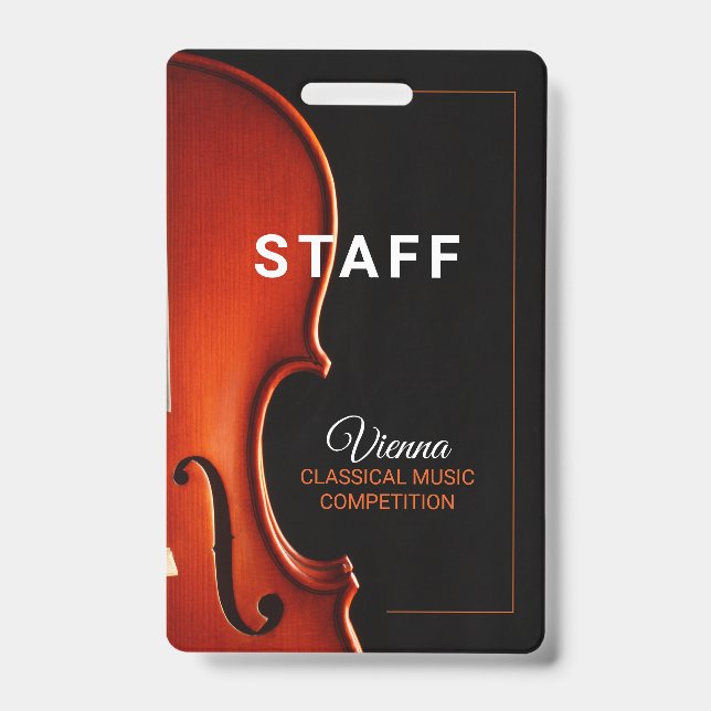 Classical Music Competition Staff All Access Badge ID Badge (Front)