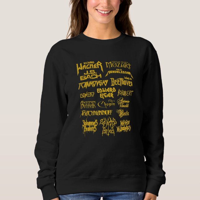 Classical Music Composer In Metal Style Sweatshirt (Front)