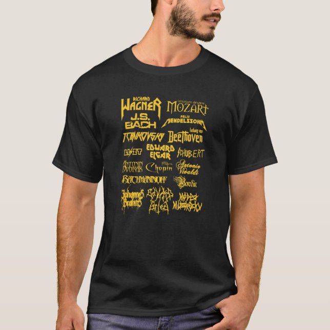 Classical Music Composer In Metal Style T-Shirt (Front)