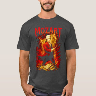 Classical Music Composer WA Mozart Power Metal Alb T-Shirt