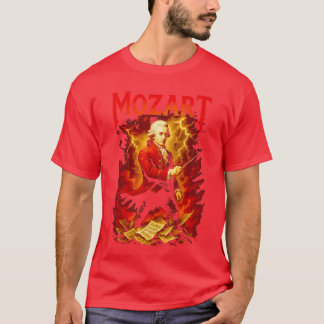 Classical Music Composer WA Mozart Power Metal Alb T-Shirt