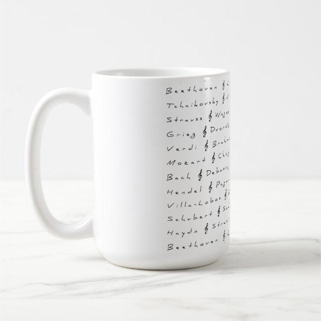 Classical Music Composers Coffee Mug (Left)