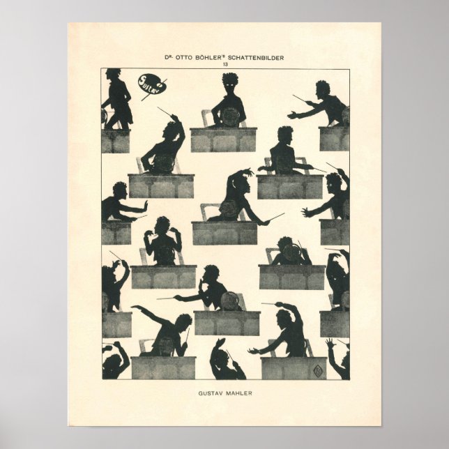 Classical Music conductor - vintage Mahler Poster (Front)
