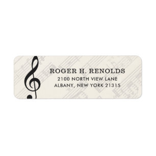 Classical Music Sheet   Return Address Label
