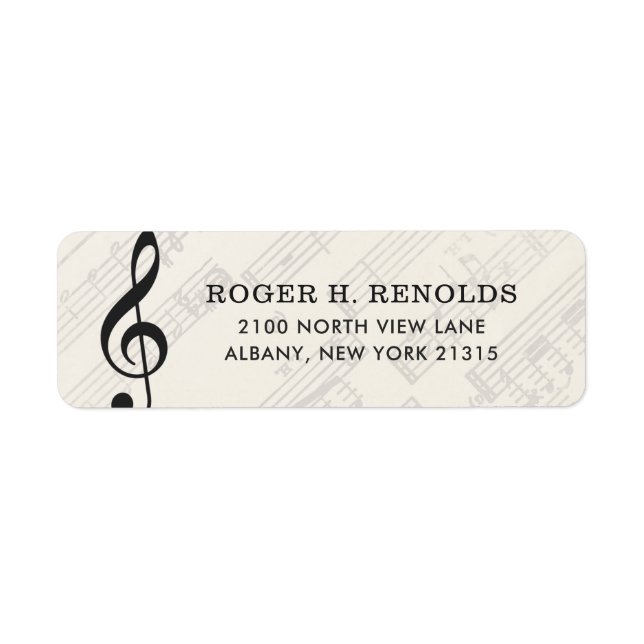 Classical Music Sheet | Return Address Return Address Label (Front)