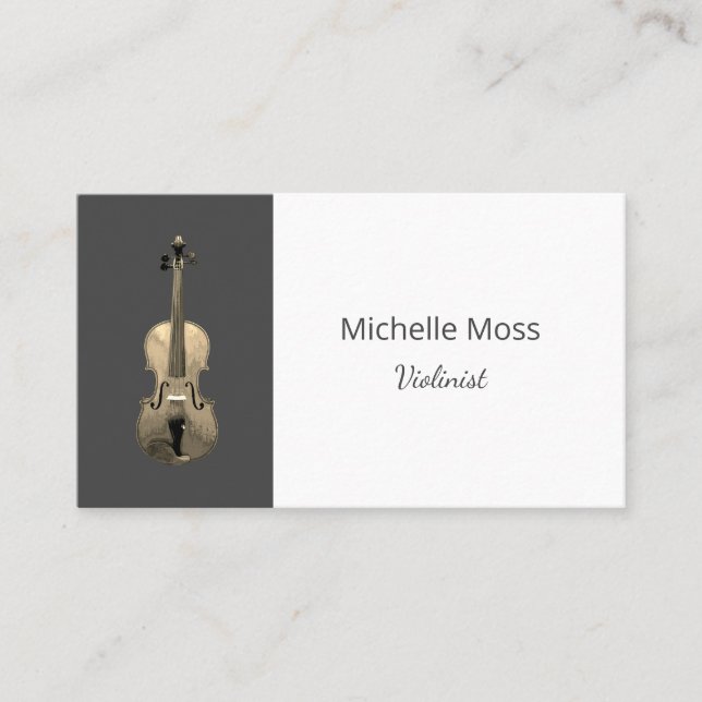 Classical Music Violin Professional Performer Business Card (Front)