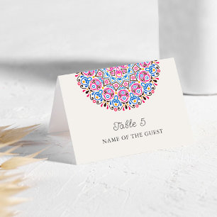 Classical Ornate Style Mandala Wedding Place Card