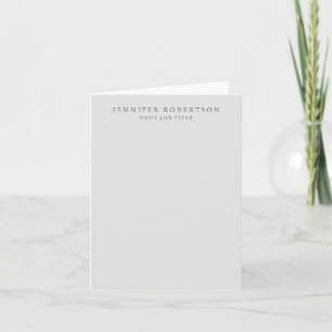 Classical Personalised Customised Minimalist Note Card