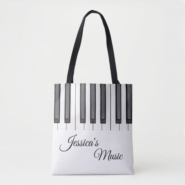 Classical Piano Music Tote Bags for Piano Players (Front)