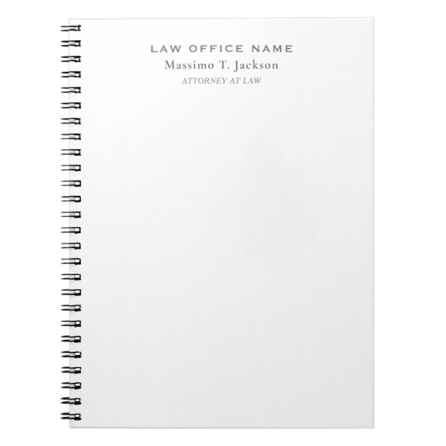 Classical Plain Attorney at Law Lawyer Office Notebook (Front)