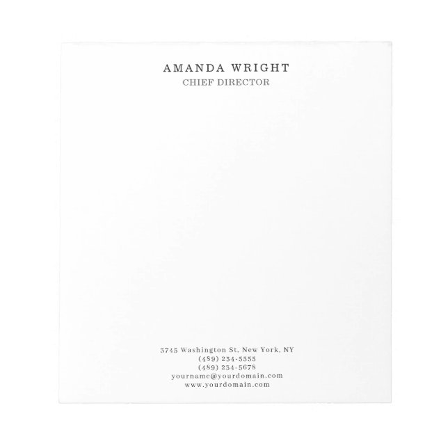 Classical Plain Attractive Stylish Business Notepad (Front)