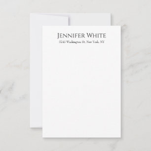 Classical Plain Elegant Black & White Minimalist Card